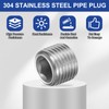PATIKIL 10 Pcs 304 Stainless Steel Pipe Plug 1/8" BSP