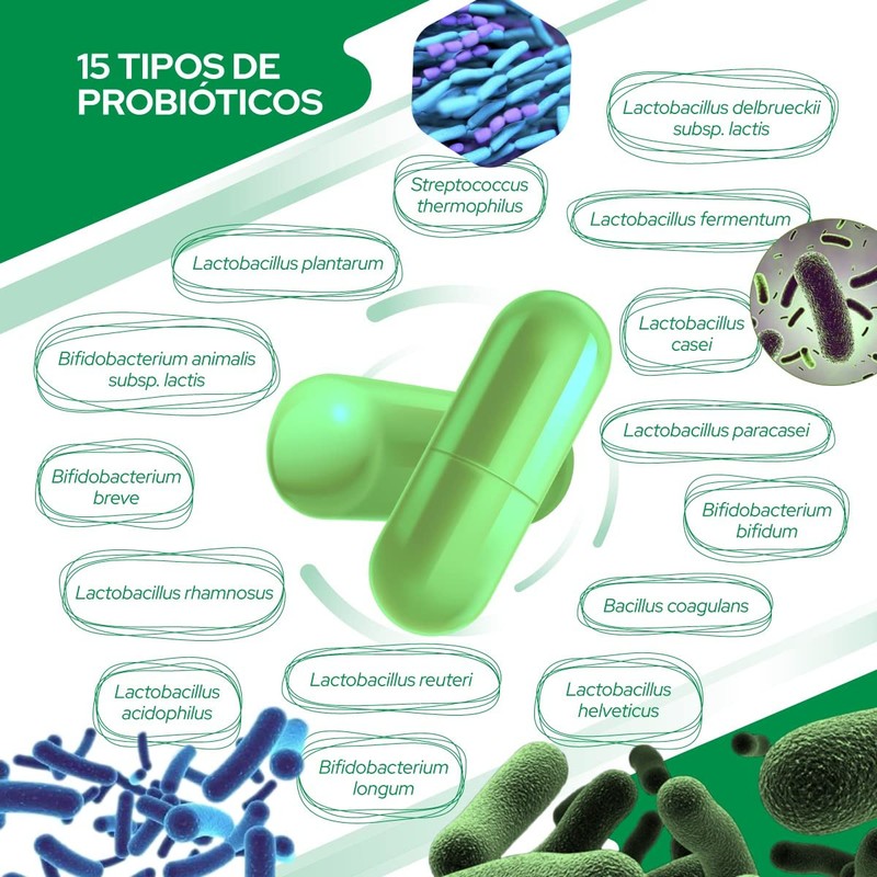 BC Labs, Probióticos, 5 billones por porción, 15 tipos diferentes