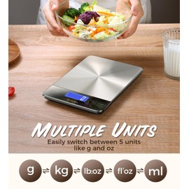 NASA-Grade 33lb Digital Kitchen Scale, Precisely Measures Grams and Ounces for Baking and Cooking, Waterproof Tempered Glass (Bright Black)