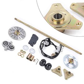 Gdrasuya10 Complete Rear Axle Kit W/Master Cylinder & Caliper (Include Chain) for Go Kart Axle