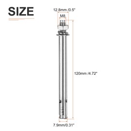 DTGN M8 x 120 Hex Expansion Bolts - 5Pack - Good for Concrete Dry Brick Block Walls - 304 Stainless Steel - Silver