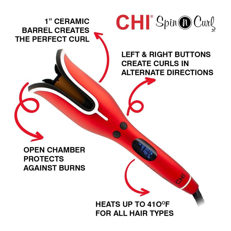 CHI Spin N Curl, Curling Iron For Healthy & Shiny