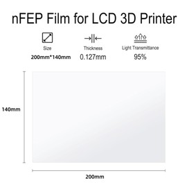 DACUAN 3 Piezas de Película FEP para Impresora 3D LCD de Resina, Película Transparente de Liberación Accesorios para Lmpresoras, Película de Separación FEP de La Lmpresora 3D Fotocurada