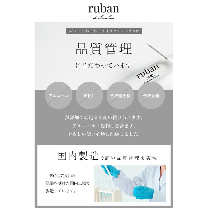 Ruban Eyelash Serum, 2 Stage Construction of Tip Ball +