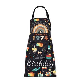 FUSTMW 50th Birthday Apron with Pocket 1974 Apron Making The World a Better Place Since 1974 Apron 50 Year Old Birthday Gifts (1974 Apron)