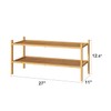 kiplant Bamboo Shoe Rack, 2-Tier Shoe Rack for Entryway, Free