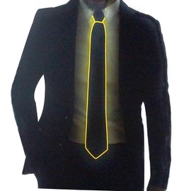 Light Up Fanny Ties Novelty Necktie For Men LED Light Up Ties Costume Accessory (1, Yellow)