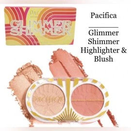 PACIFICA GLIMMER SHIMMER BLUSH & HIGHLIGHTER DUO FIRE LIT Glow With Large Mirror