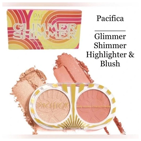 PACIFICA GLIMMER SHIMMER BLUSH & HIGHLIGHTER DUO FIRE LIT Glow