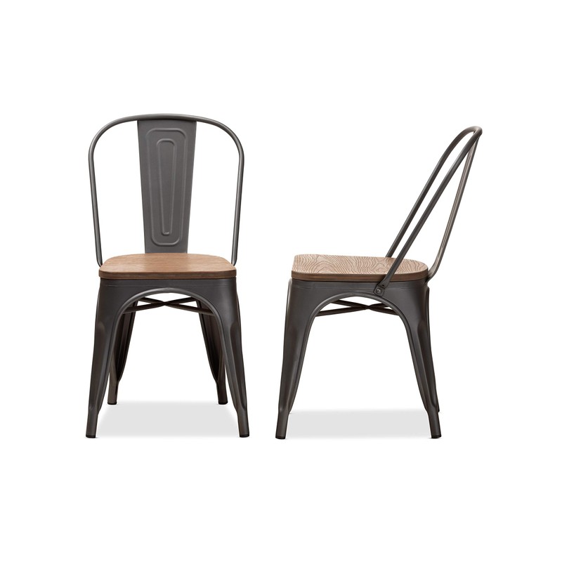 Baxton Studio Henri Vintage Rustic Industrial Style Tolix-Inspired Bamboo and