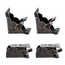 INCREWAY 4PCS Foldable Support, 90° Metal Foldable Bracket Self-Locking Hinge Leg Fittings and Corner Brace with Screws, for Folding Legs,Workbench,Down Desk Extension (Black Bronze)