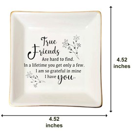 Yoqanr Jewelry Dish Tray Ceramic Trinket Dish True Friend Gifts For Female Willow Tree Friendship Birthday Graduation Gifts For Good Friends Soul Sister Bestie Bff-Best Friends Gifts For Women Her