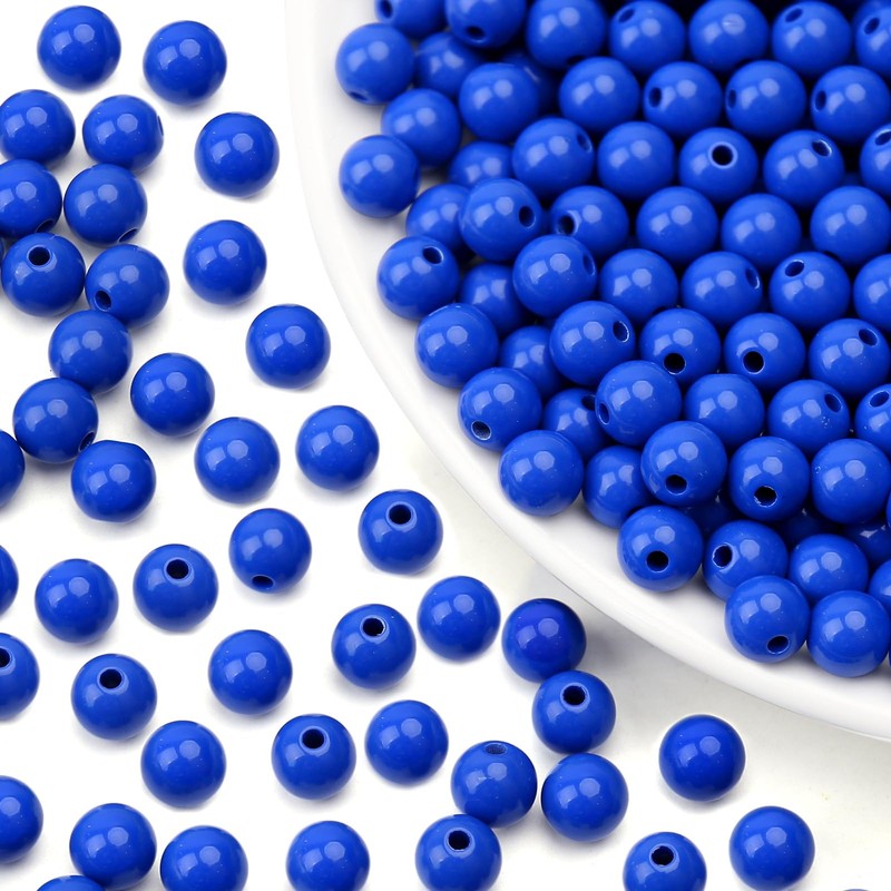 1000PCs 6MM Smooth Sapphire Acrylic Round Beads, Round Acrylic Balls
