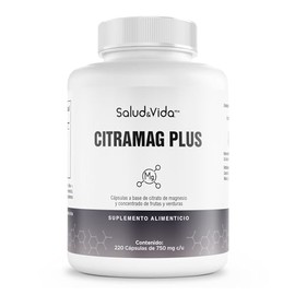 Citrato De Magnesio 2000mg Por Porción (3 Cápsulas al Día) - 220 Cápsulas - CITRAMAG PLUS S&V - Sin Gluten Y Sin OMG