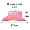 Sombrero Vaquero Rosa Neón Tornasol Texano Fiesta H /#~