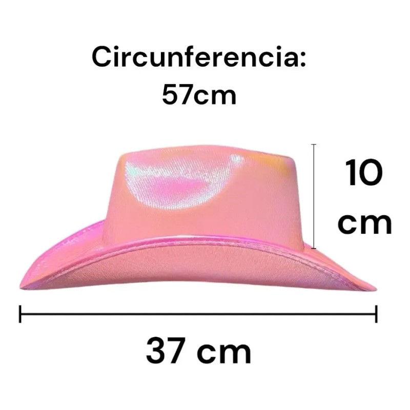 Sombrero Vaquero Rosa Neón Tornasol Texano Fiesta H /#~