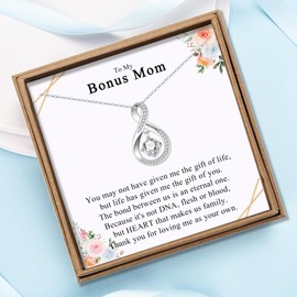 ACOGVN Gifts for Bonus Mom Mothers Day Christmas Valentines Day Easter Birthday Gifts Stocking Easter Basket Stuffers Necklace Jewelry Gifts for Bonus Mom Women