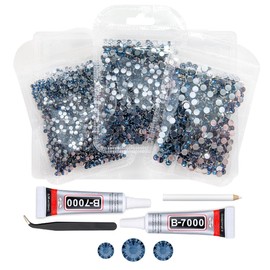 qiipii Montana Blue Crystal Resin Rhinestones w B7000 Jewelry Glue for Bedazzling Crafting Ink Blue Flatback Stones 3mm 4mm 5mm Dark Blue Stones Diamonds Crystals Gems Charms for Nails Tumblers Crafts