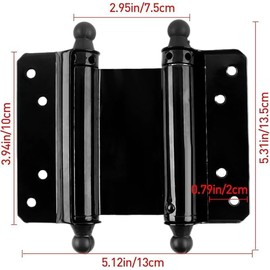 4inch Double Action Hinge Saloon Door Hinges Swinging Door Hinge Heavy Duty Self Closing Black Steel Hinges with Screws