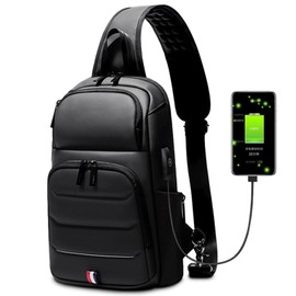 TORIBIO Men's Body Bag, Shoulder Bag, Crossbody Bag, Large Capacity, Waterproof, One-Shoulder Bag, Crossbody Bag, Popular, Lightweight, Unisex, Sports Bag, Can Store iPads, Work, Travel, Stylish, 01.