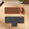 MEETION Bluetooth Foldable Keyboard with Touchpad and Number Pad, Black
