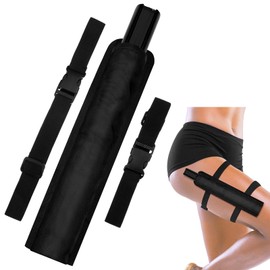 Cosblank Summer Rave Fan Holster Rave Fan Holder Folding Hand Pouch Foldable Sleeves with Waist Belt for Thigh Party(Classic Style)