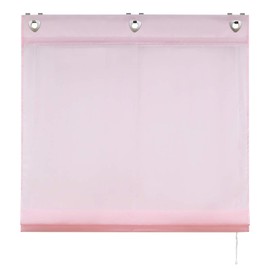 ESLIR Roman Blind No Drilling Required Kitchen Roman Curtains with Eyelets Plain Eyelet Roller Blind Transparent Curtain 1 Piece Pink W x H 100 x 140 cm 1 Piece