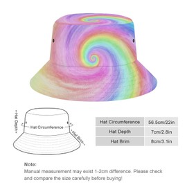 Tie Dye Bucket Hat for Women Men Fashion Sun Hat Packable Travel Beach Fisherman Hat
