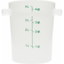 Carlisle FoodService Products Storplus Round Container Food Container, Storage Container with Stackable Design for Storage, 4 Quart, White