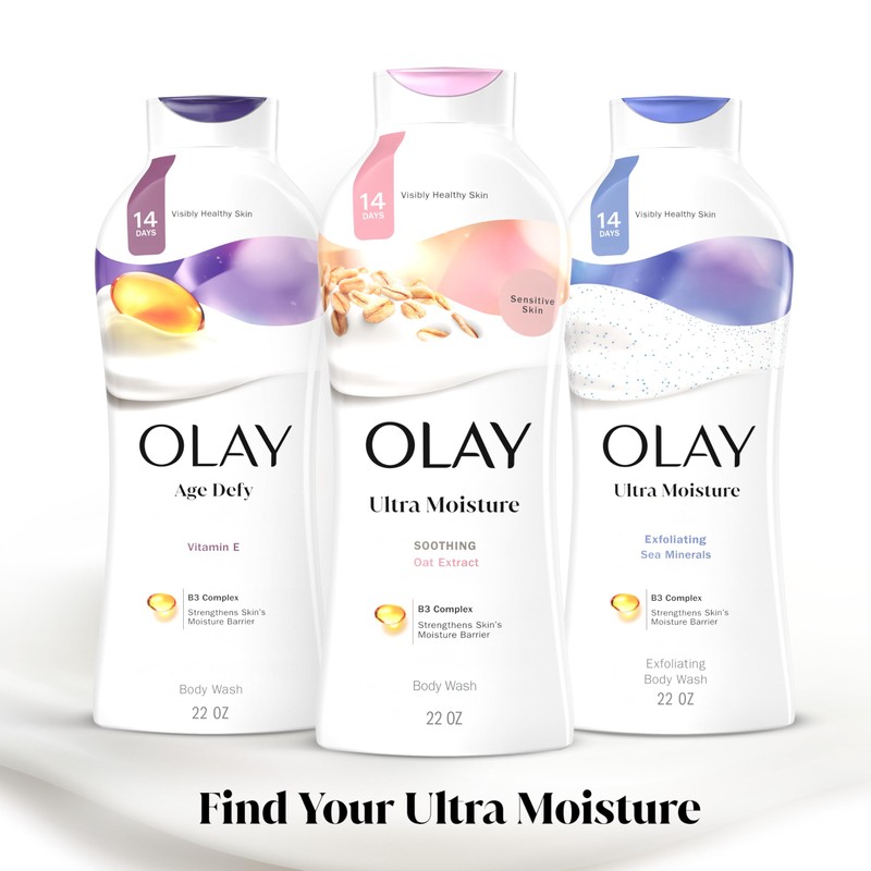 Olay Body Wash for Women, Ultra Moisture, For Sensitive Skin,