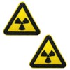 2 X Radiation Radioactive Hazard Triangle - Iron On Embroidery