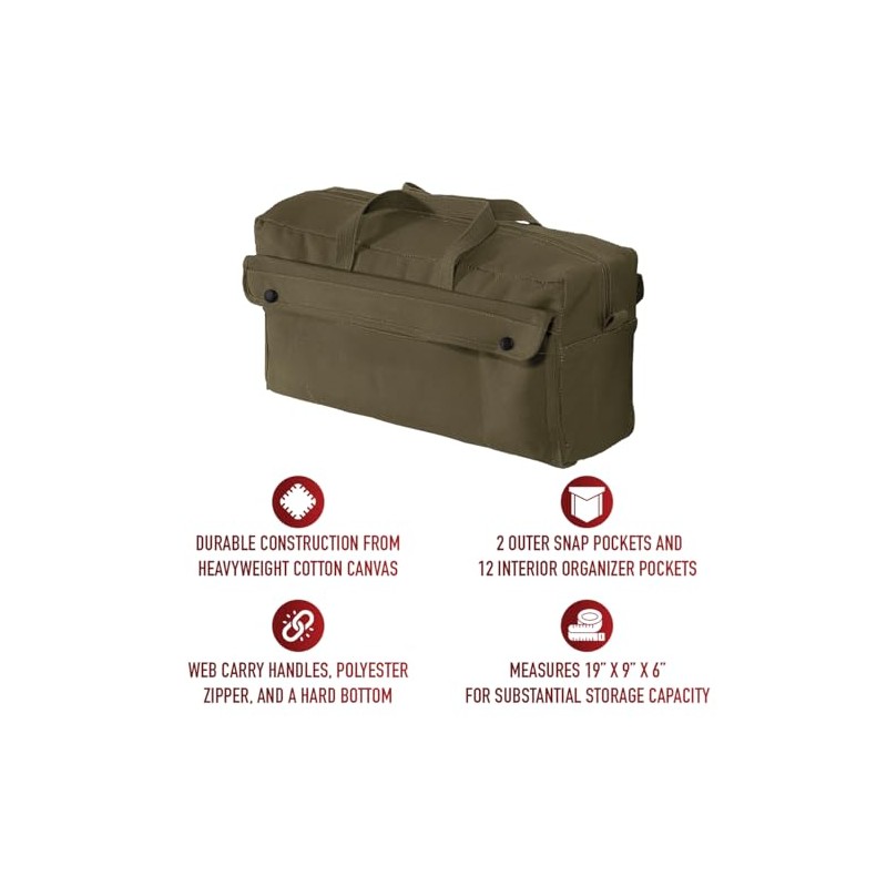 Rothco Canvas Jumbo Mechanic Tool Bag, Olive Drab