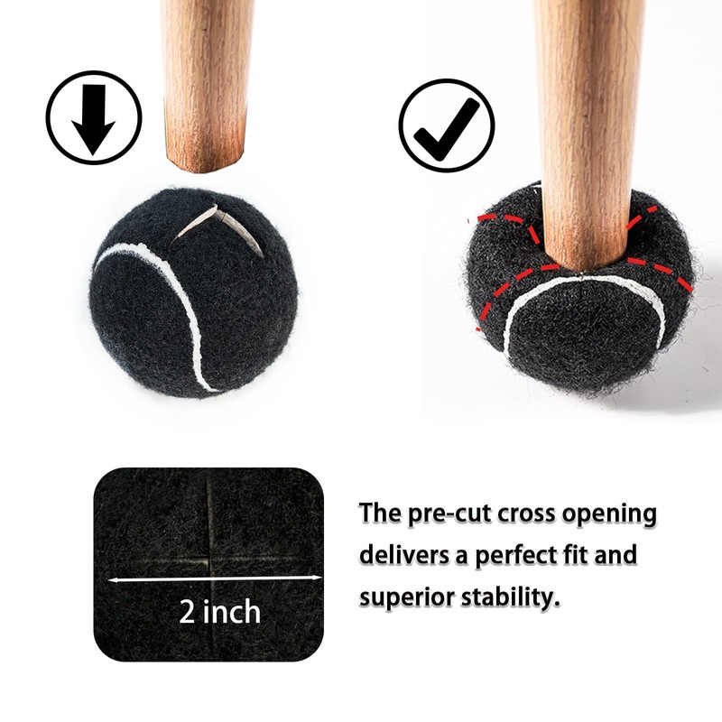 Vyrqelix 2 PCS Precut Tennis Balls for Walkers – Floor
