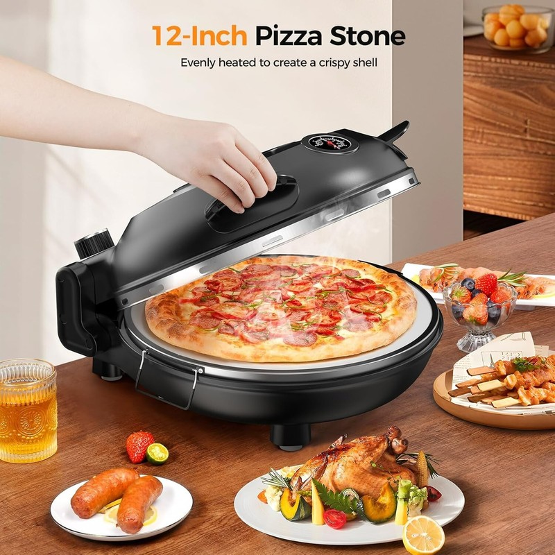 AMZMOON Pizza Oven Indoor Portable 12" Countertop Pizza Maker Machine