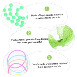 LIFKOME 4sets Neon Theme Party Costume Accessories Eye-catching Necklace Earrings Lace Headband Gloves for Themed Parties Retro Celebrations and Memorable Photos