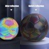 Reflective Football PU Glowing Sports Soccer Ball with Pump for