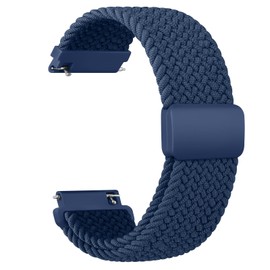 Braided Nylon Watch Straps with Adjustable Buckle, Woven Sport Loop for Men and Women, Band Width 22mm (22mm, Atlantic Blue)