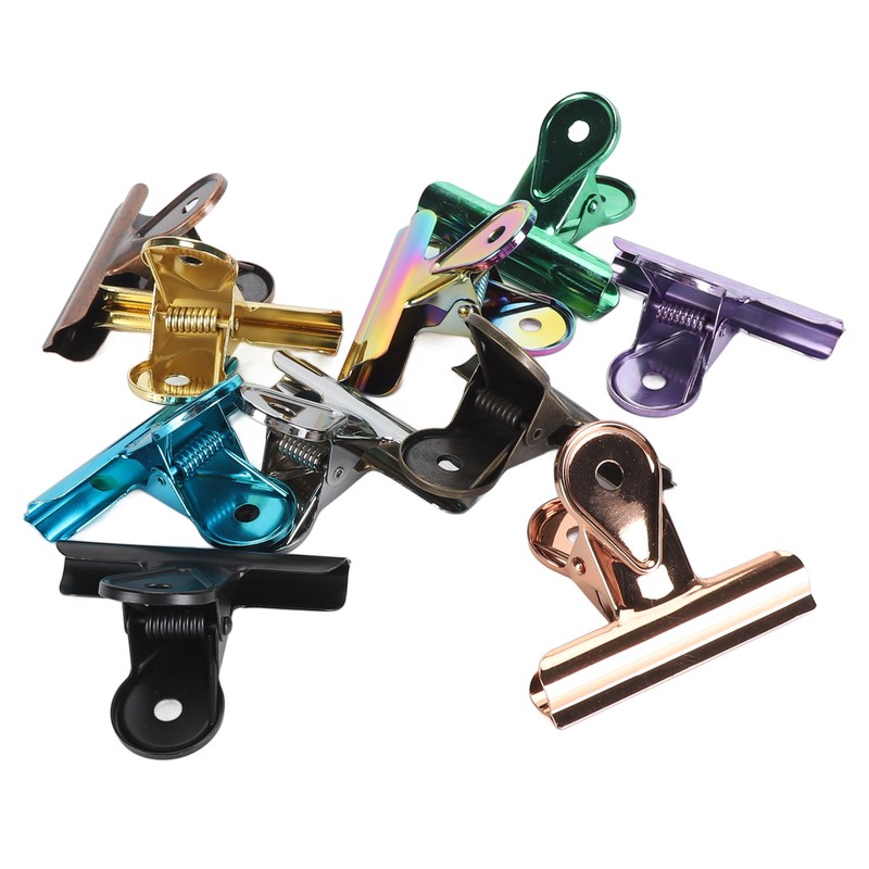 10PCS Colorful Metal Hinge Clips Multifunctional File Money Clamps for
