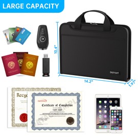 Fireproof Document Organizer,A4 Folder,Portable Expanding File Folder with Multi-Pockets,13 Pocket Document Holder with Handle&Labels,Home Office Travel Dcument Organiser for A4 Paperwork/Bill/Receipt