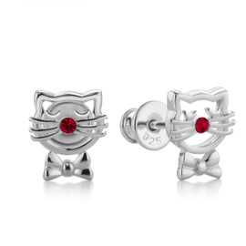 butterfly Girls Women's Earrings Real Silver 925 Cat Eco Packaging Gifts, Glass, Glass