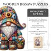 Wooden Jigsaw Puzzles, 300 Pieces Gnome Wooden Puzzles for Adults