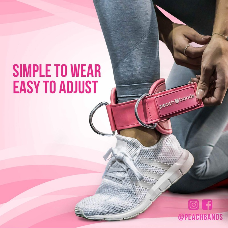 Peach Bands Cable Ankle Straps for Cable Machines (2)