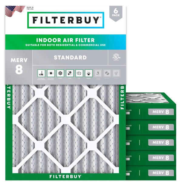 Filterbuy 17.25x23.25x2 Air Filter MERV 8 (MPR 700) Dust Defense