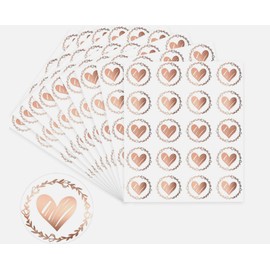 400PCS Envelope Seal Stickers, Heart Envelope Sticker, Love Stickers for Perfect for Invitaion, Christmas, Gift Wrapping, Wedding, Party, Greeting Cards, DIY Decoration (Rose Gold)