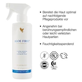 Forever Living Products Aloe First, 473ml, Skin Soothing formua, 80% Pure Inner Leaf Aloe Vera, Gluten Free, Vegetarian Friendly