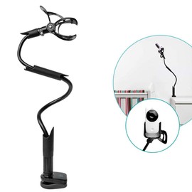 Flexi Twist Black | Universal Baby Monitor Holder | Safe with Straps & Clamp on Furniture | No Drilling Required | Flexible Baby Camera Mount | Baby Monitor Shelf