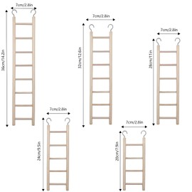 5pcs Wooden Ladder for Bird Parrot Ladder Cage Climbing Toy Birdie Basics (4,5,6,7,8 Step) (4-5-6-7-8 Step)