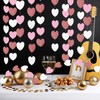 jijAcraft White Rose-Gold Pink Heart Garland Party Decorations, 52 Feet