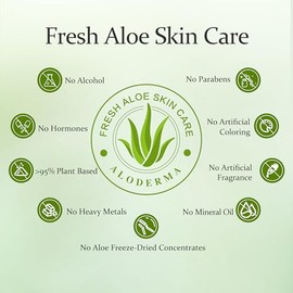 Aloderma Gel De Aloe Vera Orgánico Para La Piel + Aceite De Árbol De Té, Hecho Dentro De Las 12 Horas De La Cosecha, Gel De Aloe Vera Puro Calmante Para La Cara, Funciona Muy Bien Para