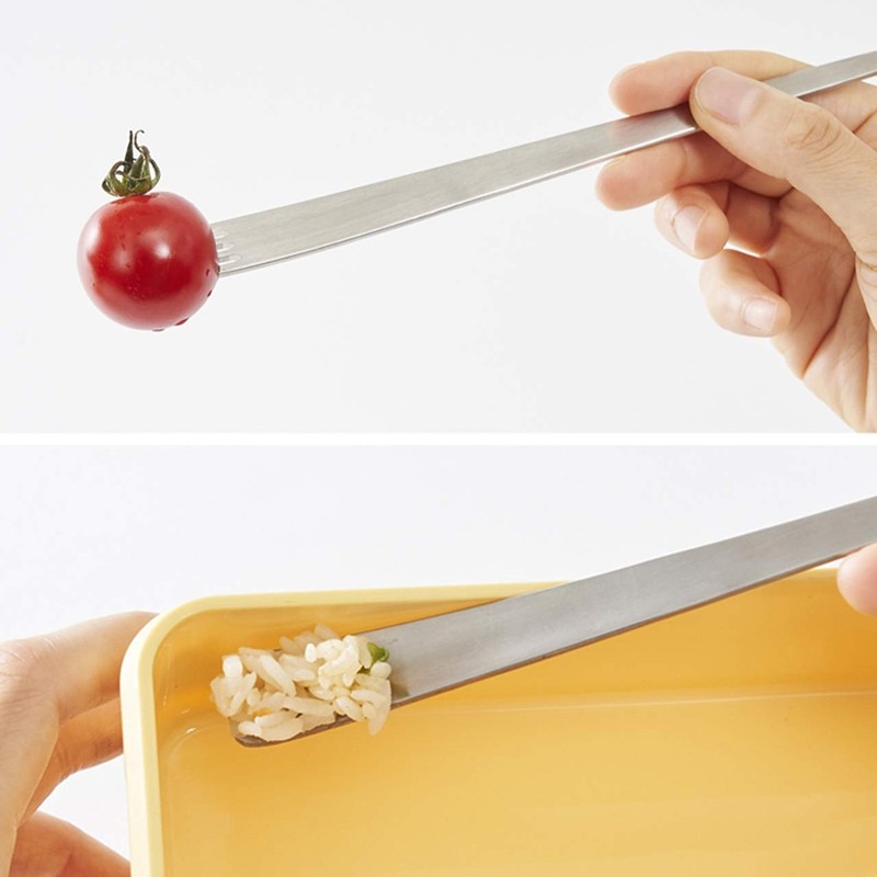 tak JTN-0400-YL Slim Cutlery Set, Yellow (Spoon, Fork, Chopsticks, Container)
